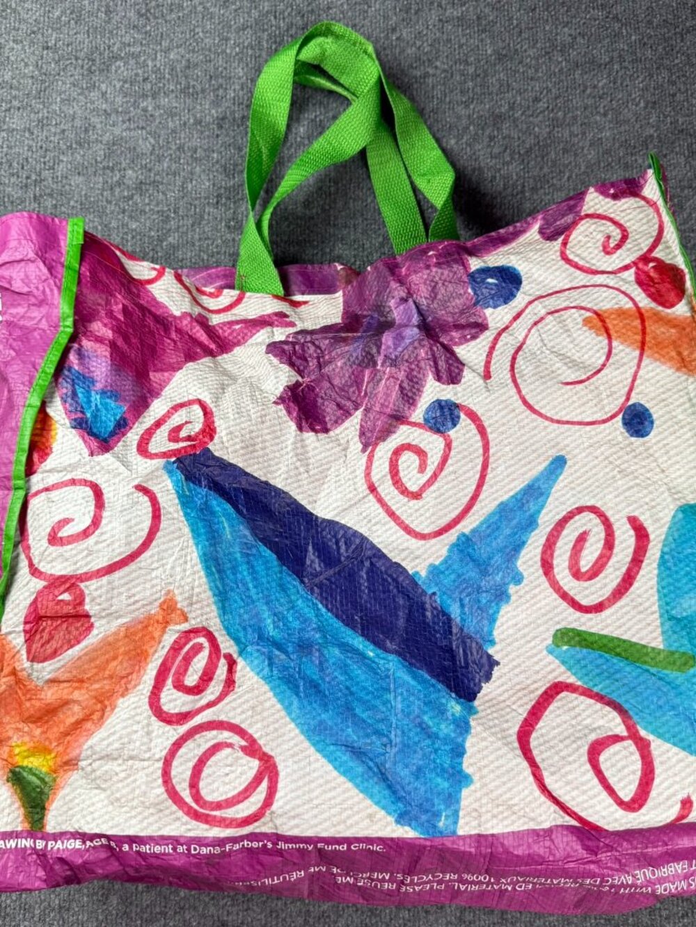 HomeGoods Dana-Farber Jimmy Fund Clinic Reusable Shopping Tote Bag Large Pink